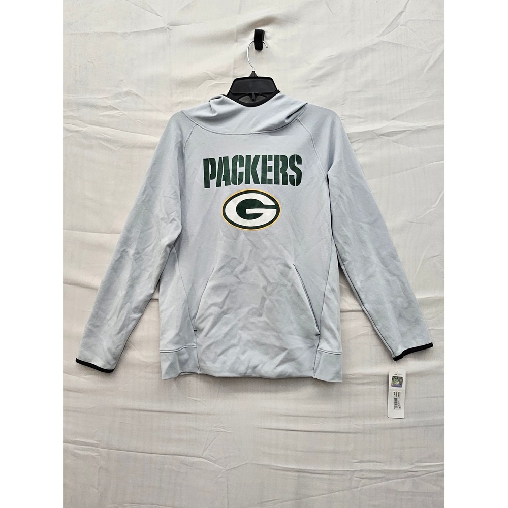 NFL Team Apparel Green Bay Packers Youth XL 16/18 Gray Hoodie 9K1BWFH56-PCK NEW